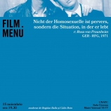 Cineclub FILM MENU: It Is Not the Homosexual Who Is Perverse, But the Society in Which He Lives (r. Rosa von Praunheim, 1971)